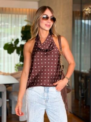 Top Polka Brown